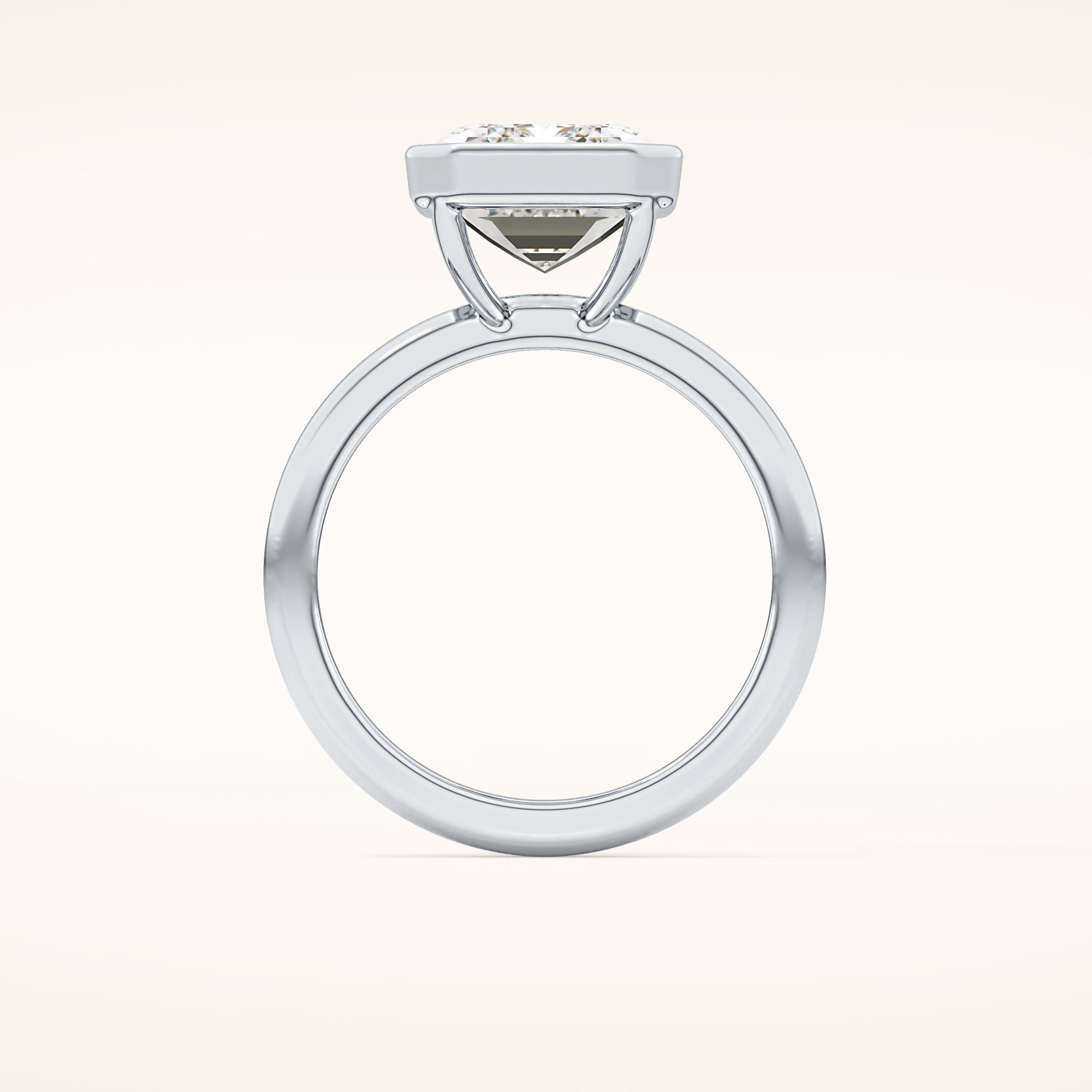 3.71 CT Emerald Shaped Solitaire Moissanite Engagement Ring
