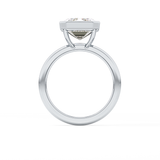 Emerald Solitaire Bezel Lab Grown Diamond Engagement Ring