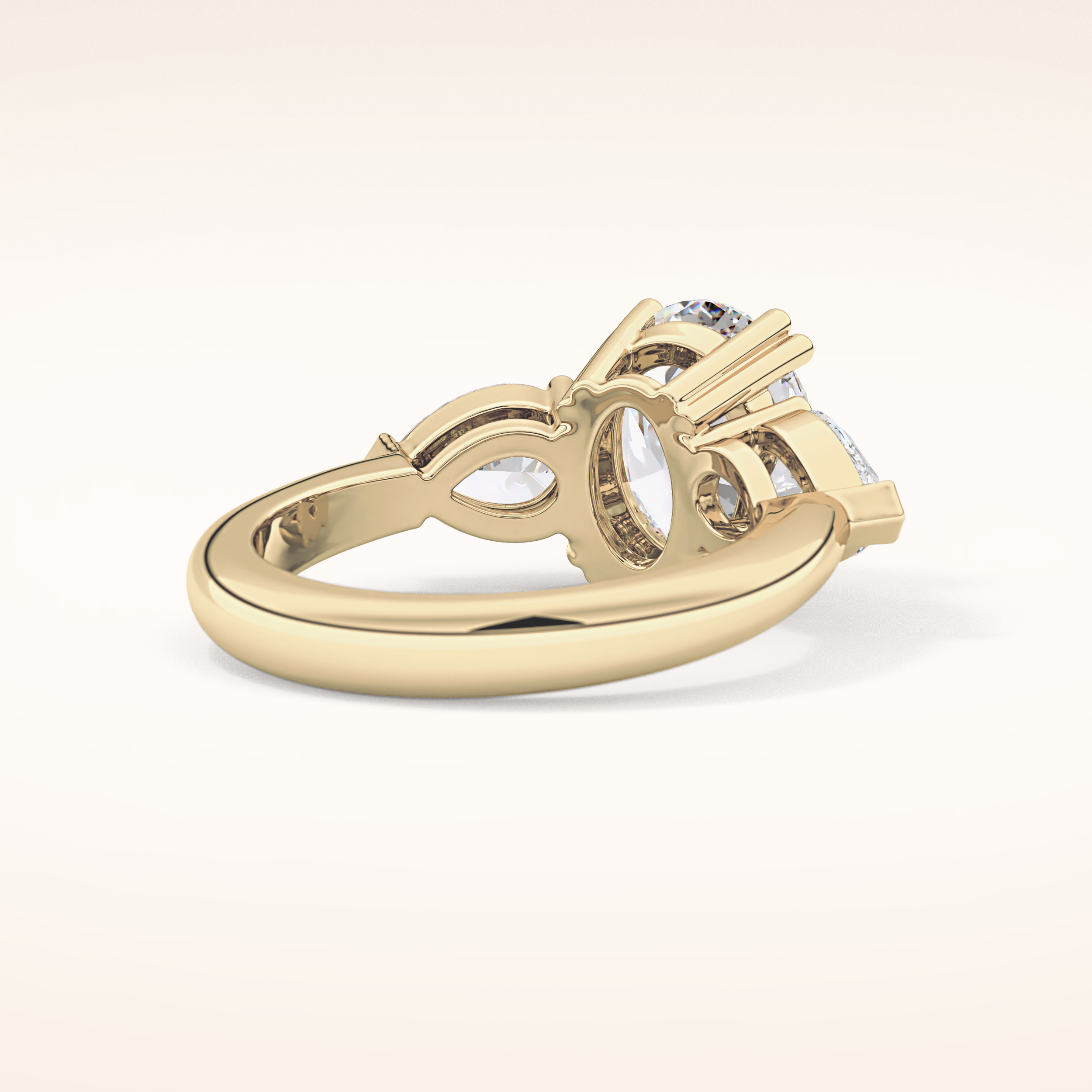 2.42 CT Oval Shaped Three Stone Moissanite Engagement Ring