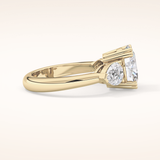 2.42 CT Oval Shaped Three Stone Moissanite Engagement Ring