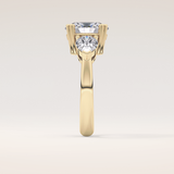 2.42 CT Oval Shaped Three Stone Moissanite Engagement Ring