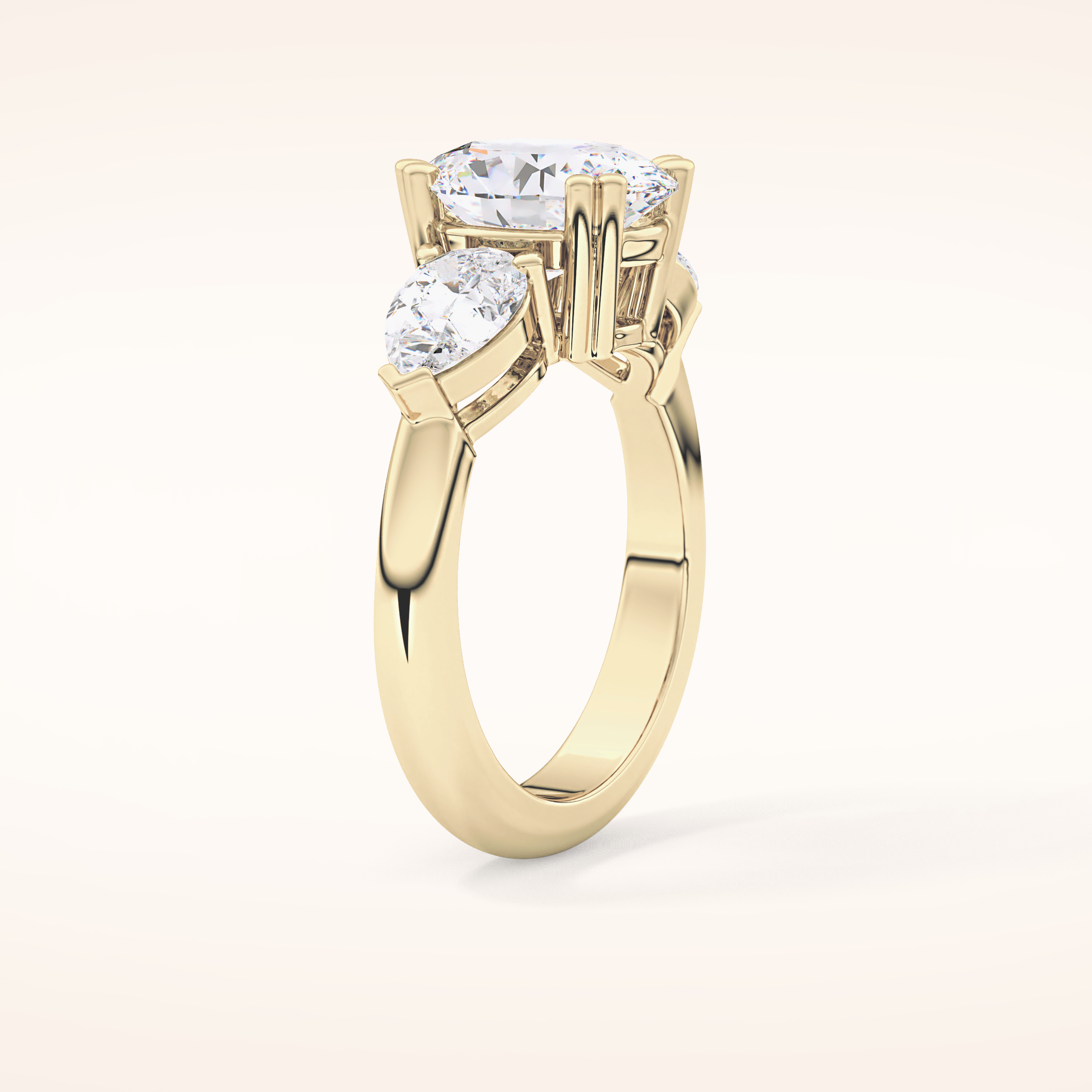 2.42 CT Oval Shaped Three Stone Moissanite Engagement Ring