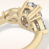 2.42 CT Oval Shaped Three Stone Moissanite Engagement Ring