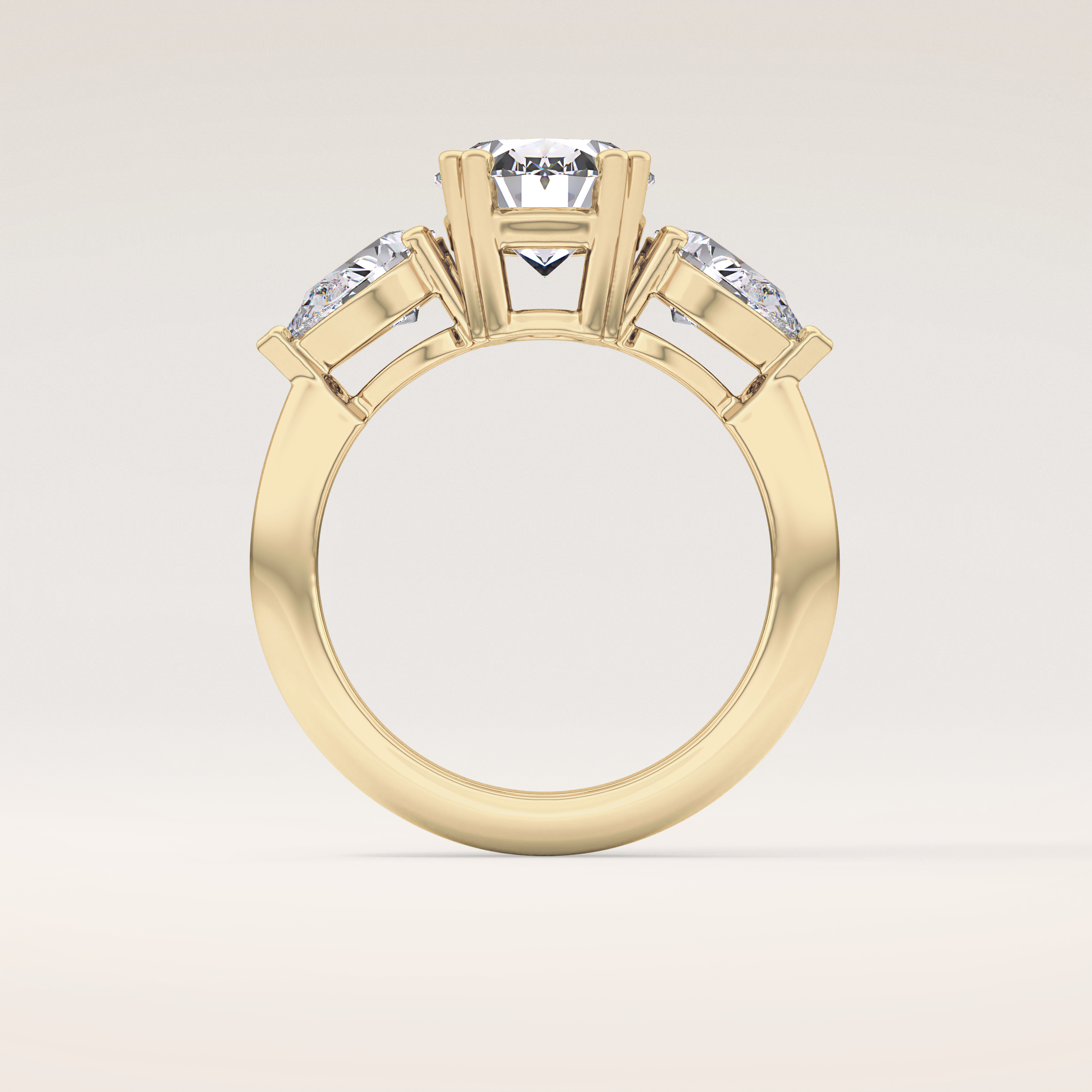 2.42 CT Oval Shaped Three Stone Moissanite Engagement Ring