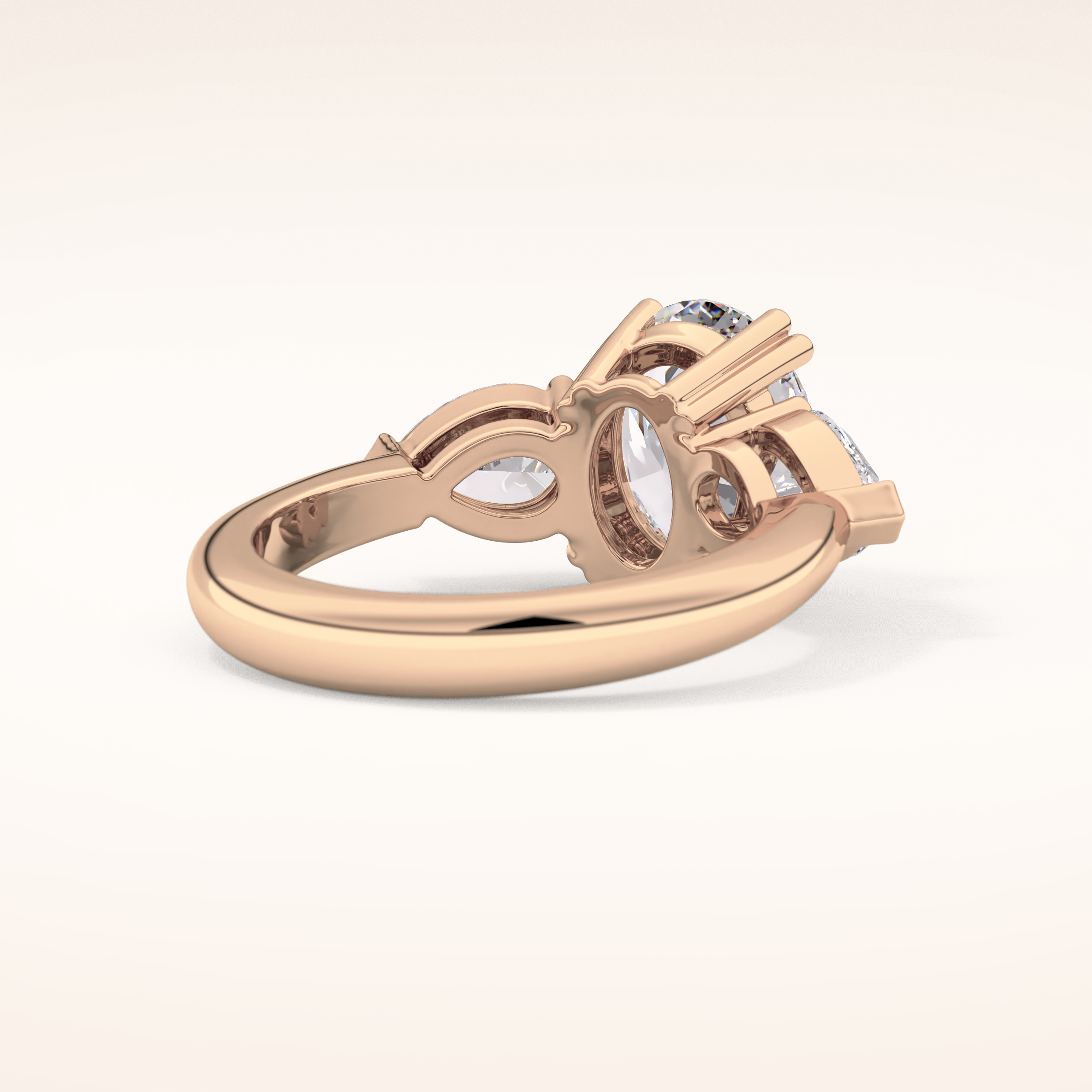 2.42 CT Oval Shaped Three Stone Moissanite Engagement Ring