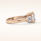2.42 CT Oval Shaped Three Stone Moissanite Engagement Ring