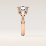 2.42 CT Oval Shaped Three Stone Moissanite Engagement Ring