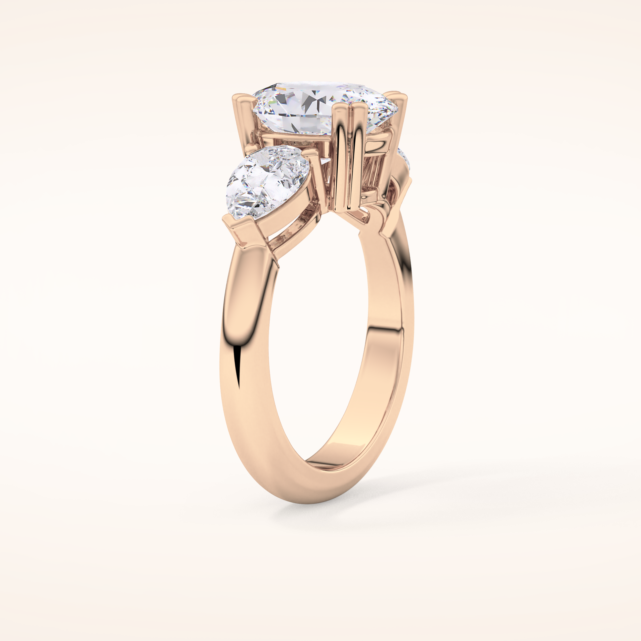 2.42 CT Oval Shaped Three Stone Moissanite Engagement Ring