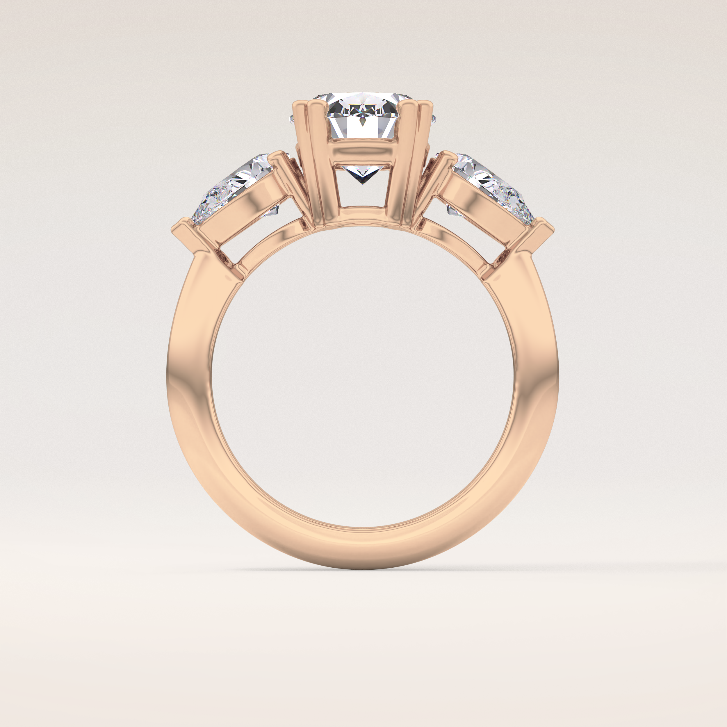 2.42 CT Oval Shaped Three Stone Moissanite Engagement Ring