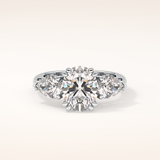 2.42 CT Oval Shaped Three Stone Moissanite Engagement Ring
