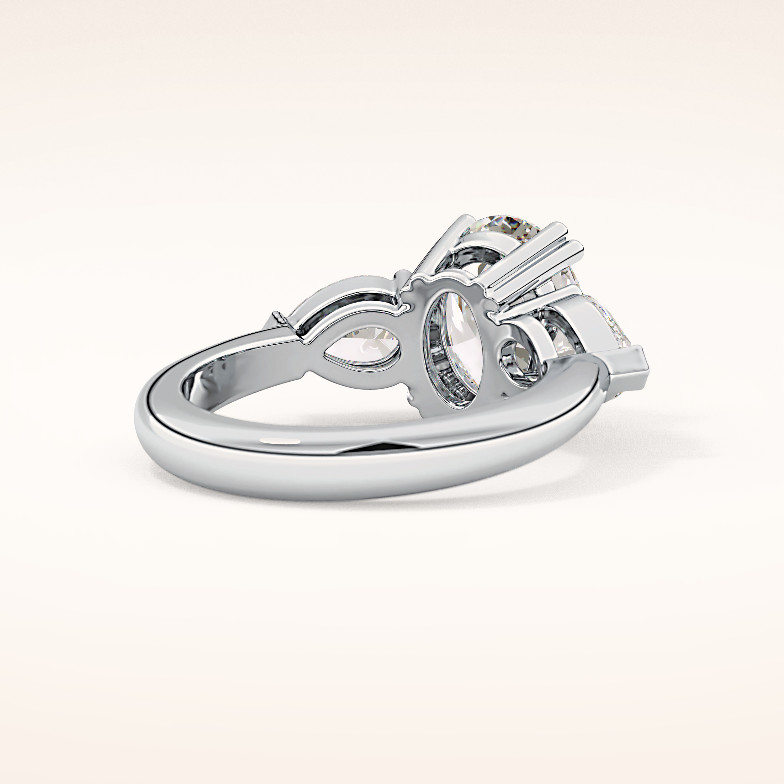 2.42 CT Oval Shaped Three Stone Moissanite Engagement Ring