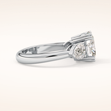 2.42 CT Oval Shaped Three Stone Moissanite Engagement Ring