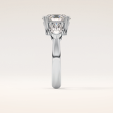 2.42 CT Oval Shaped Three Stone Moissanite Engagement Ring