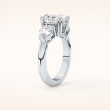 2.42 CT Oval Shaped Three Stone Moissanite Engagement Ring