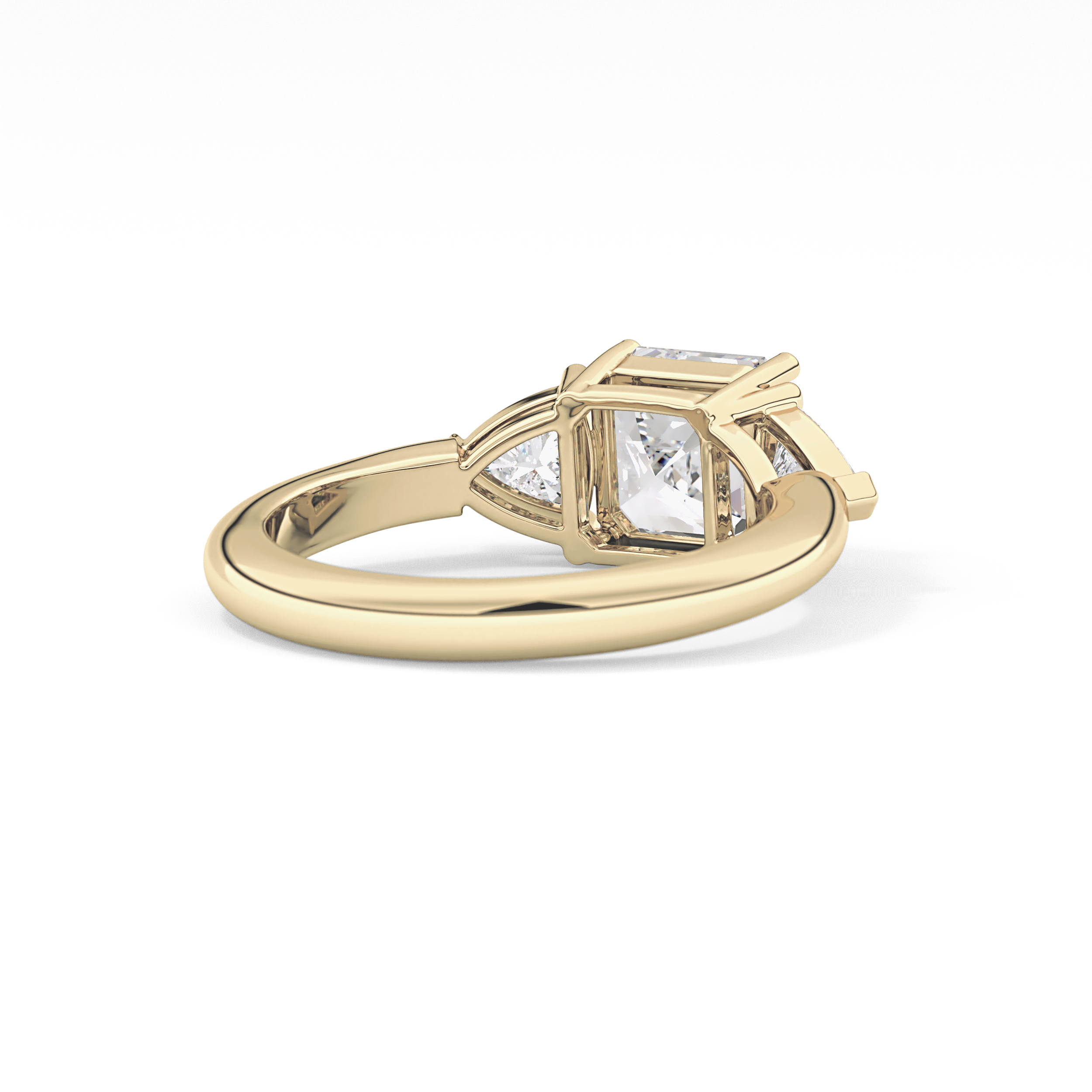 Emerald Three Stone Lab Grown Diamond Engagement Ring