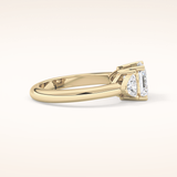 1.78 CT Asscher Shaped Three Stone Moissanite Engagement Ring