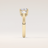 1.78 CT Asscher Shaped Three Stone Moissanite Engagement Ring