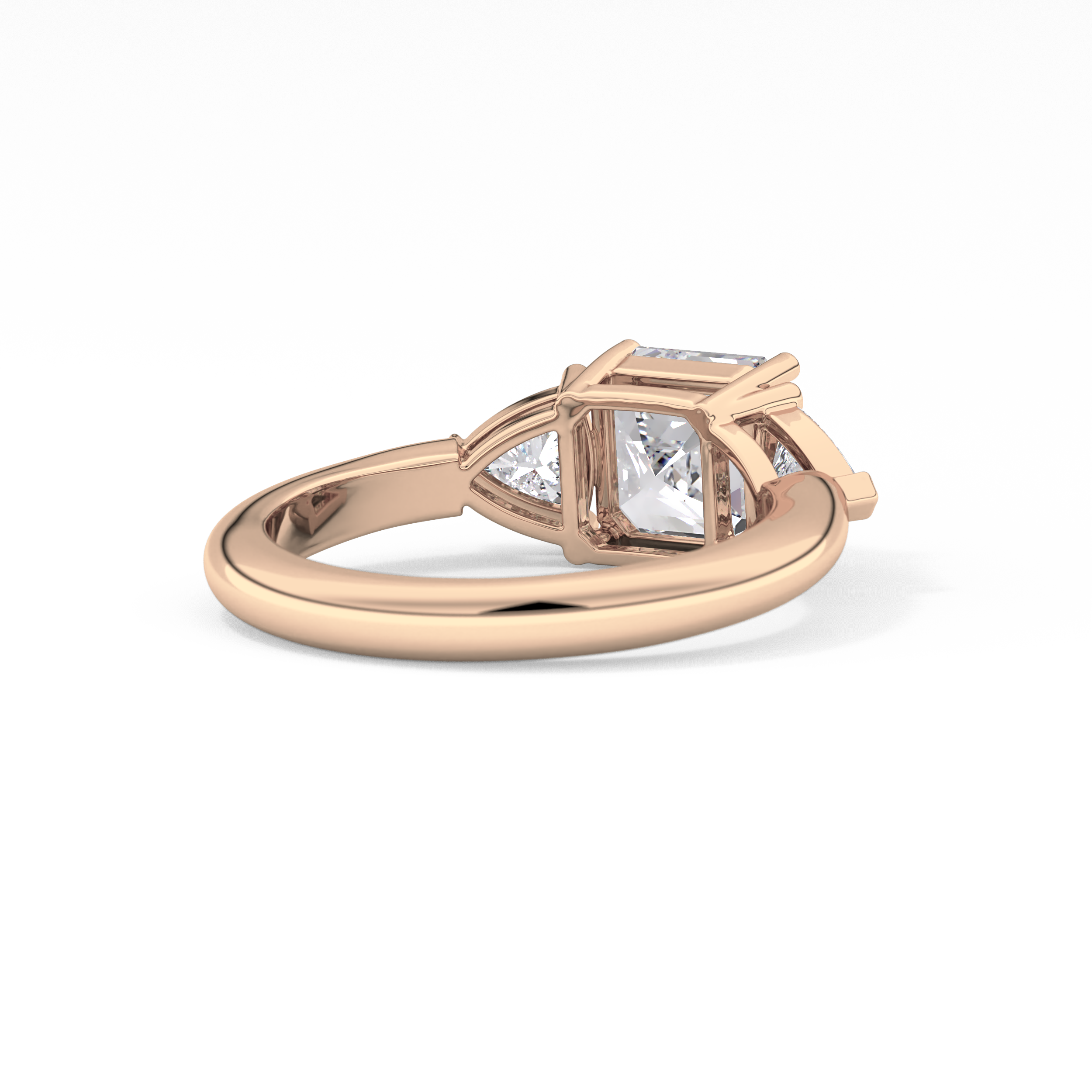 Emerald Three Stone Lab Grown Diamond Engagement Ring