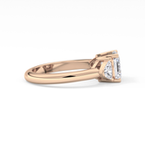 Emerald Three Stone Lab Grown Diamond Engagement Ring