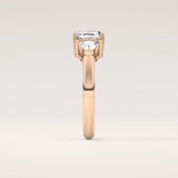 1.78 CT Asscher Shaped Three Stone Moissanite Engagement Ring