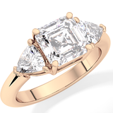 Emerald Three Stone Lab Grown Diamond Engagement Ring
