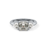 Emerald Three Stone Lab Grown Diamond Engagement Ring