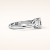 1.78 CT Asscher Shaped Three Stone Moissanite Engagement Ring