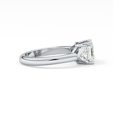 Emerald Three Stone Lab Grown Diamond Engagement Ring