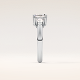 1.78 CT Asscher Shaped Three Stone Moissanite Engagement Ring