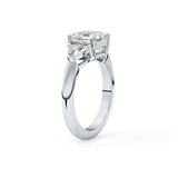 Emerald Three Stone Lab Grown Diamond Engagement Ring