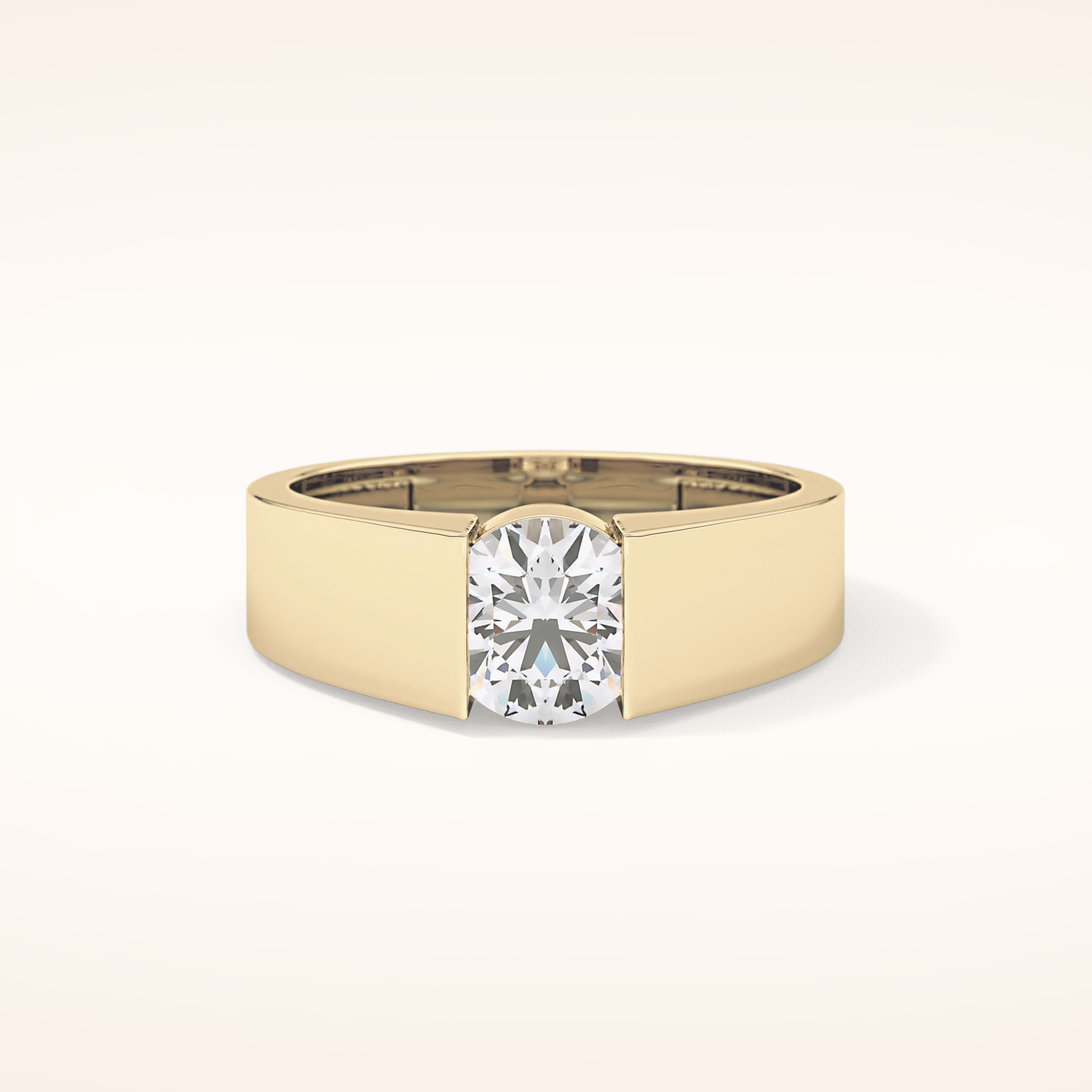 1.11 CT Round Shaped Solitaire Tension Setting Moissanite Engagement Ring