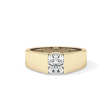 Round Cut 1.11 Carat Moissanite Men's Wedding Band - Tension Setting in Gold