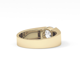 Round Cut 1.11 Carat Moissanite Men's Wedding Band - Tension Setting in Gold