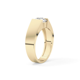 Round Cut 1.11 Carat Moissanite Men's Wedding Band - Tension Setting in Gold