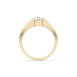 Round Cut 1.11 Carat Moissanite Men's Wedding Band - Tension Setting in Gold
