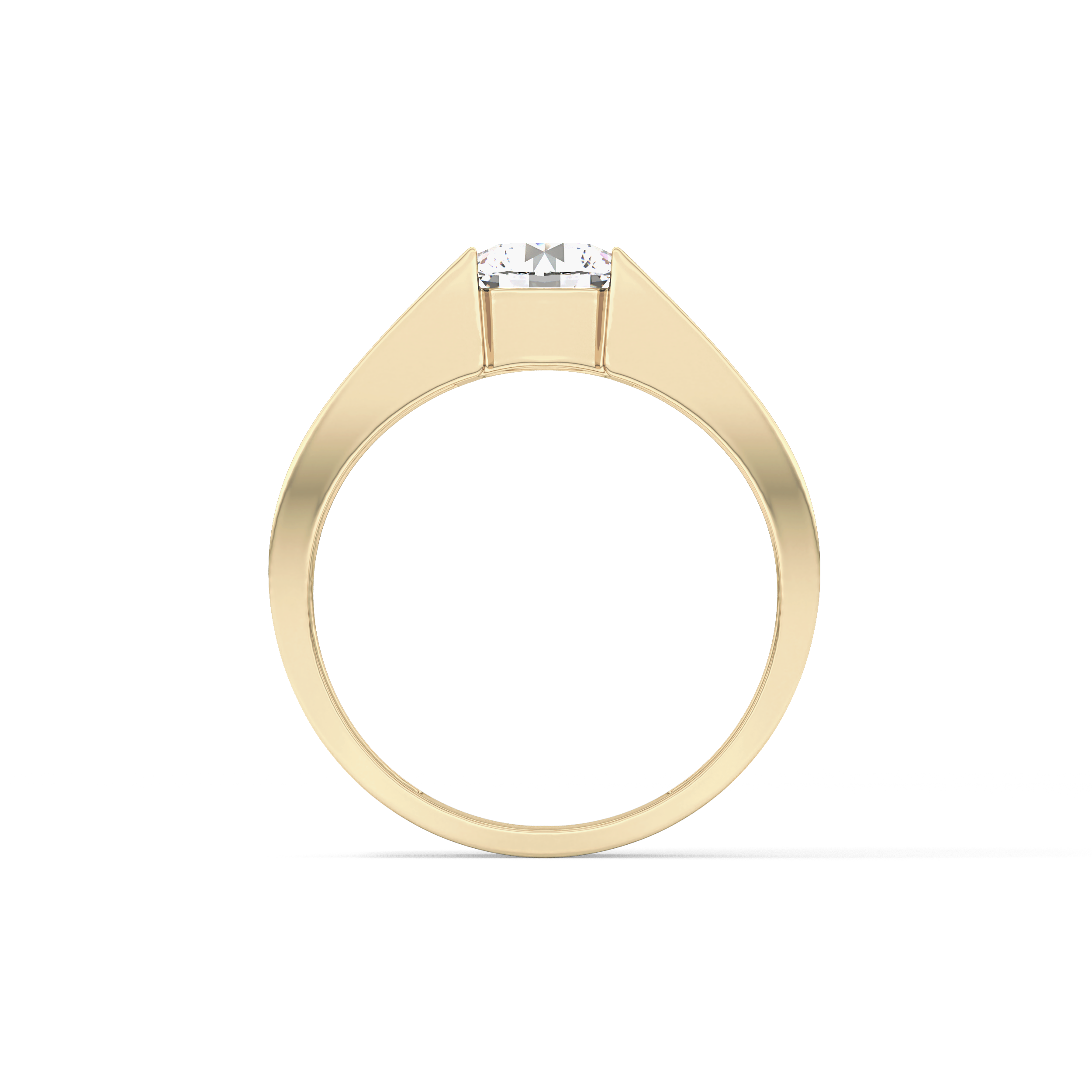 Round Cut 1.11 Carat Moissanite Men's Wedding Band - Tension Setting in Gold