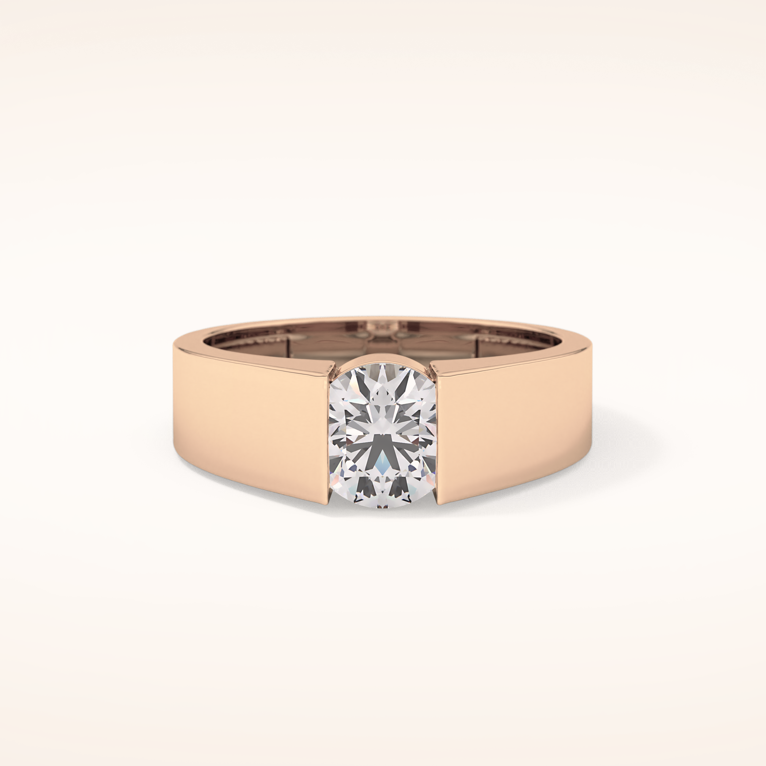 1.11 CT Round Shaped Solitaire Tension Setting Moissanite Engagement Ring