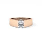 Round Cut 1.11 Carat Moissanite Men's Wedding Band - Tension Setting in Gold