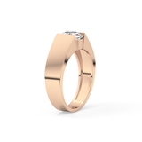 Round Cut 1.11 Carat Moissanite Men's Wedding Band - Tension Setting in Gold