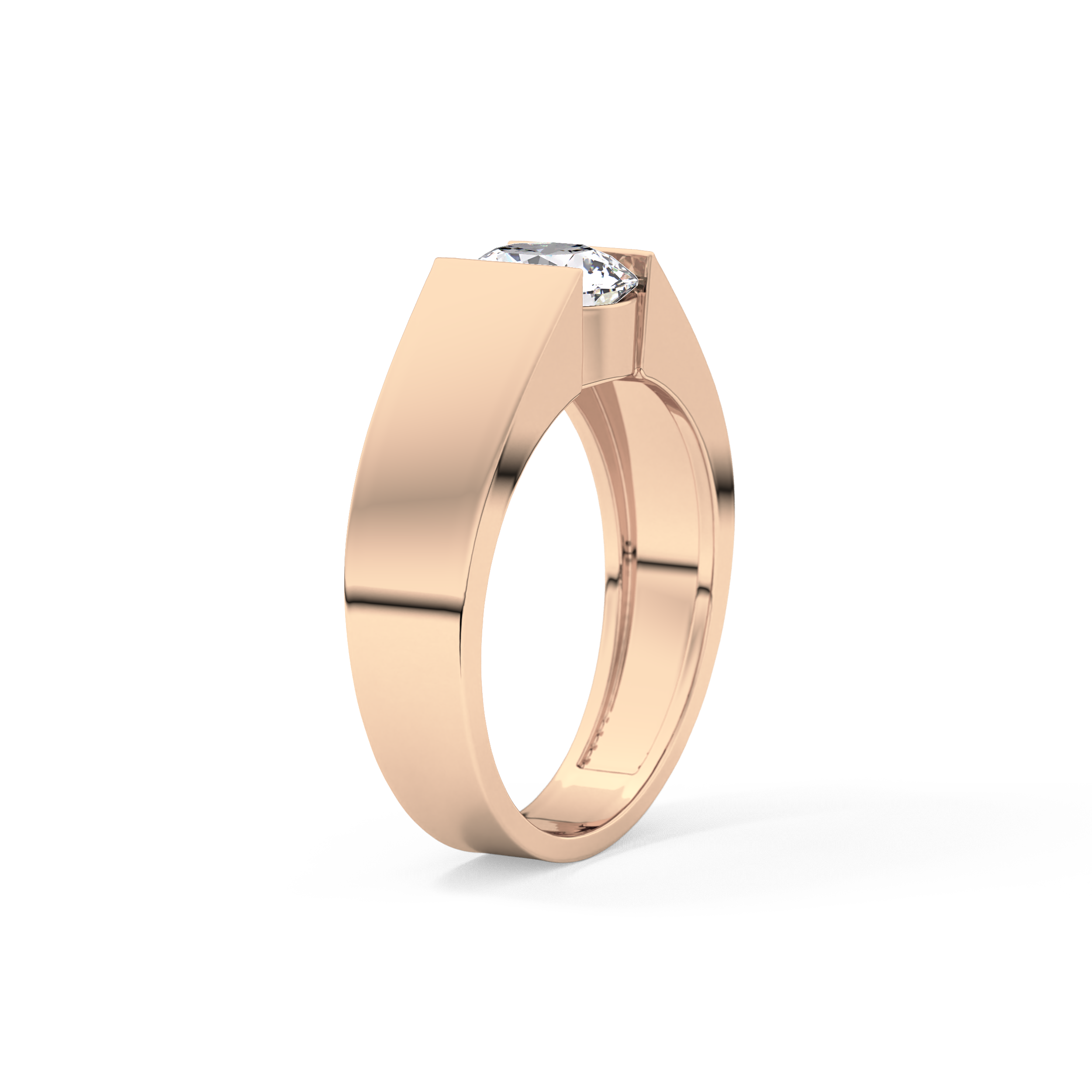 Round Cut 1.11 Carat Moissanite Men's Wedding Band - Tension Setting in Gold