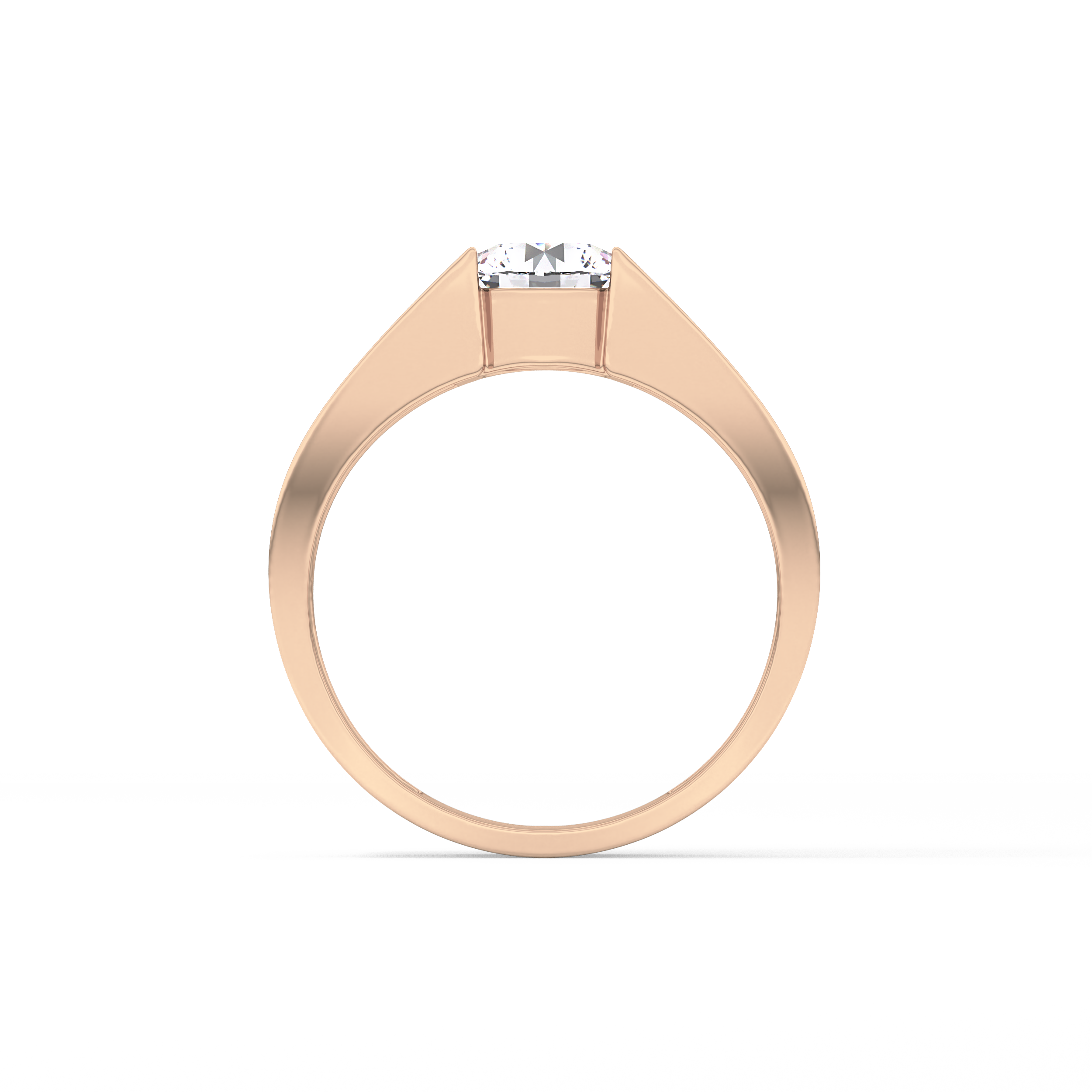 Round Cut 1.11 Carat Moissanite Men's Wedding Band - Tension Setting in Gold