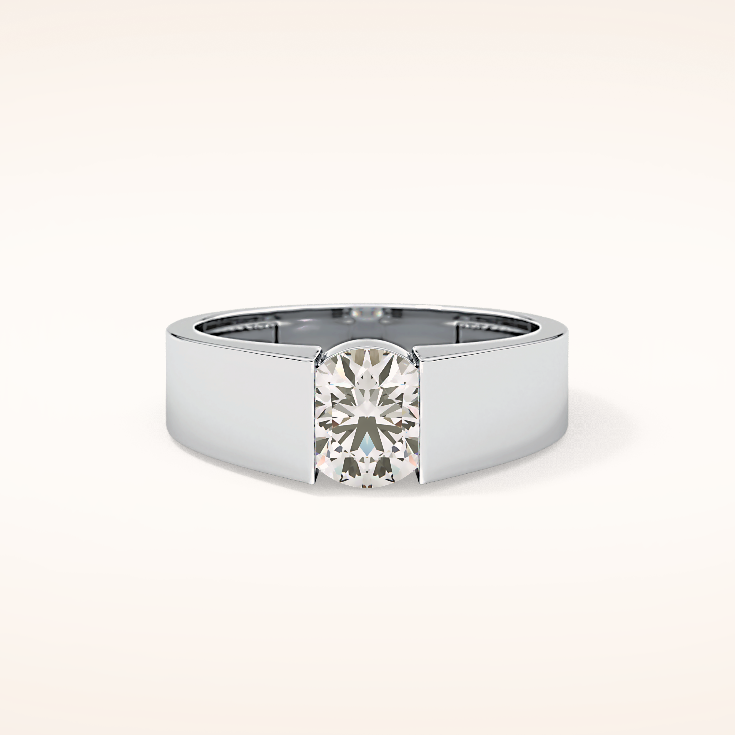 1.11 CT Round Shaped Solitaire Tension Setting Moissanite Engagement Ring