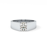 Round Cut 1.11 Carat Moissanite Men's Wedding Band - Tension Setting in Gold
