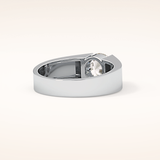1.11 CT Round Shaped Solitaire Tension Setting Moissanite Engagement Ring