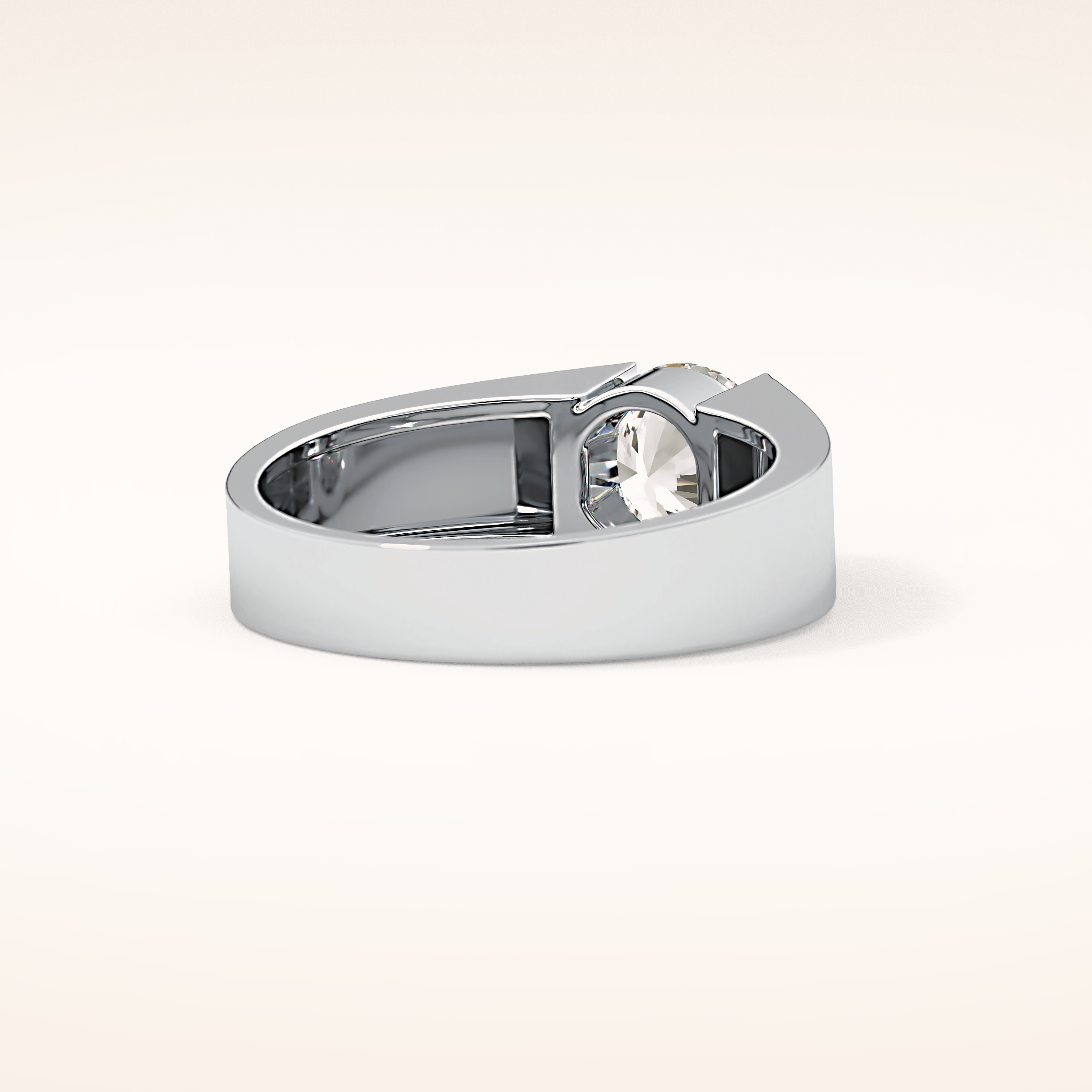 1.11 CT Round Shaped Solitaire Tension Setting Moissanite Engagement Ring