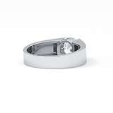 Round Cut 1.11 Carat Moissanite Men's Wedding Band - Tension Setting in Gold