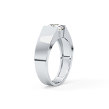 Round Cut 1.11 Carat Moissanite Men's Wedding Band - Tension Setting in Gold