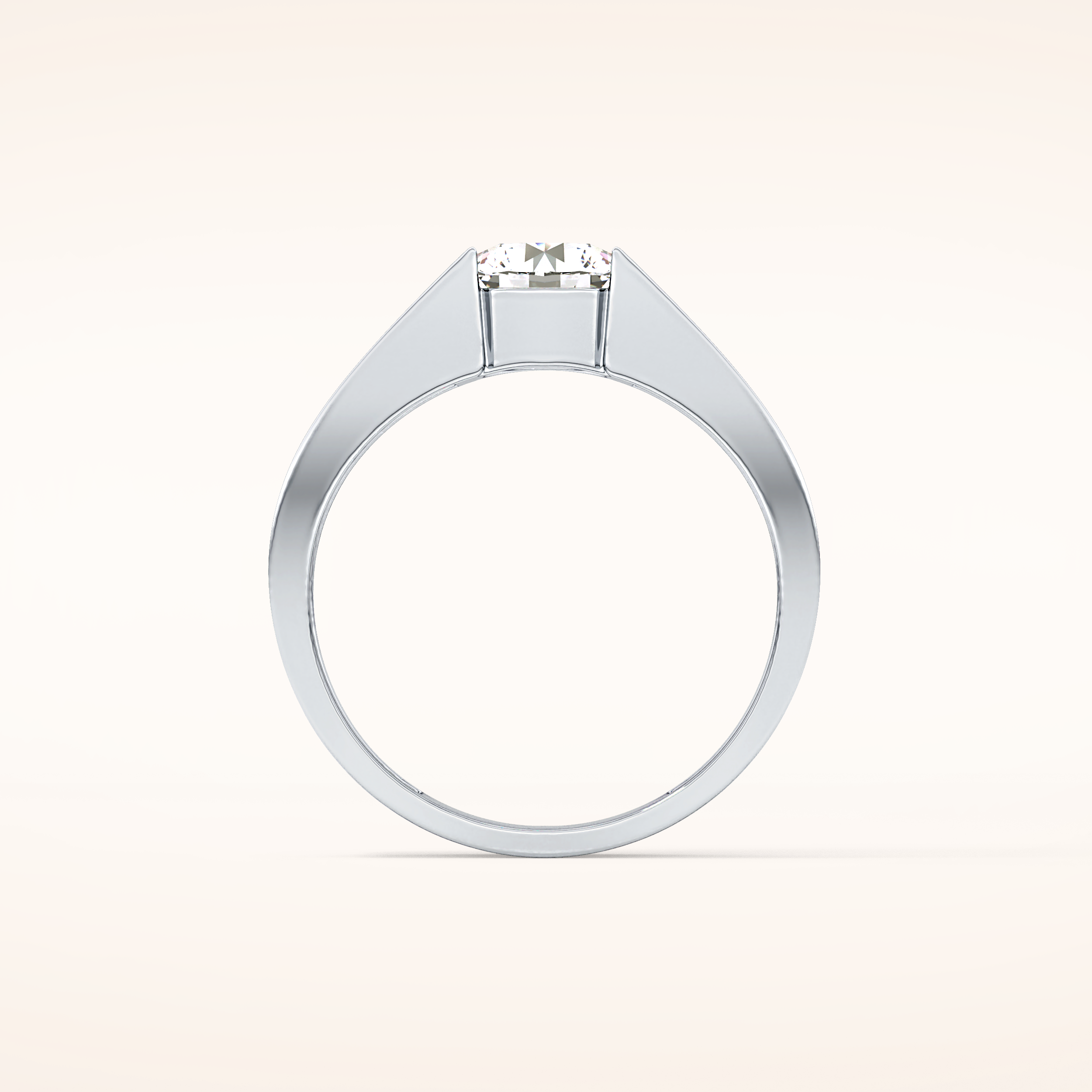1.11 CT Round Shaped Solitaire Tension Setting Moissanite Engagement Ring