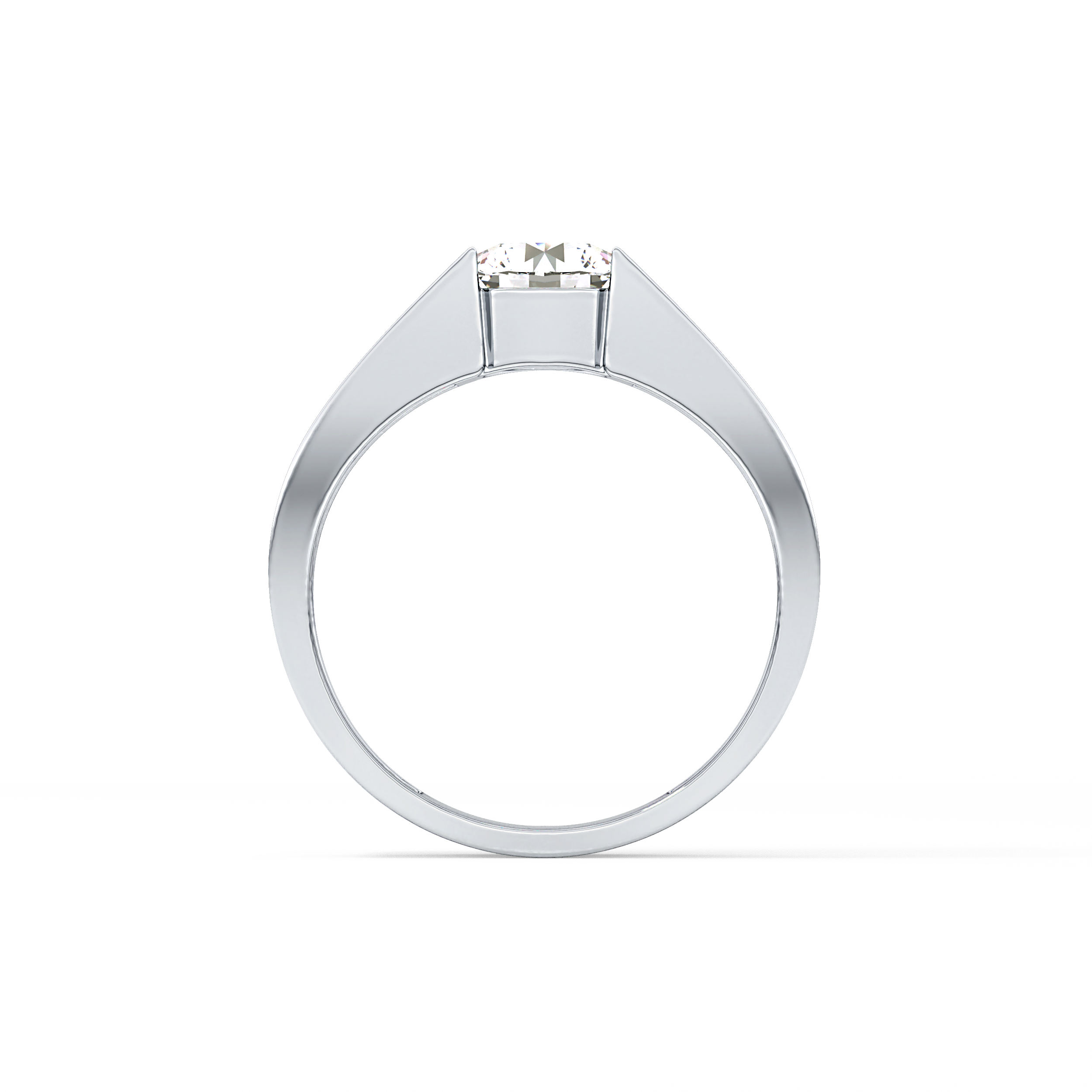 Round Cut 1.11 Carat Moissanite Men's Wedding Band - Tension Setting in Gold