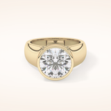 3.6 CT Round Shaped Solitaire Bezel Moissanite Engagement Ring